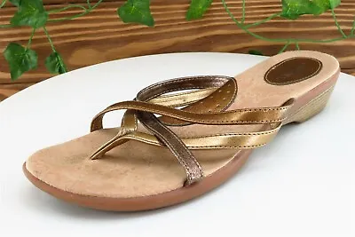 Merona Sz 9.5 M Bronze Flip Flop Synthetic Women Sandals • $12.99