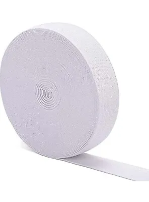 Thick White Elastic Bands For Sewing DENSCO Waistband 25mm 10M 1 Inch Wide Roll • £4.99