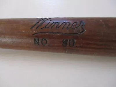 Winner No 90 Regulation Baseball Bat Dark Wood 34.5  1950's/60's • $9.99