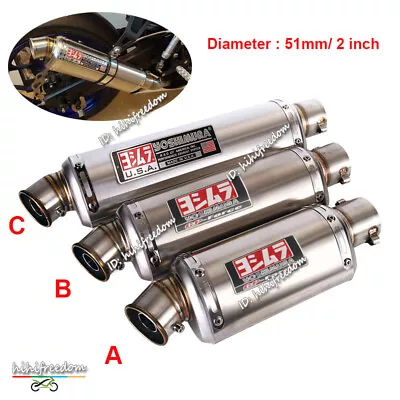 310mm 370mm 440mm Motorcycle Exhaust Pipe Muffler Slip On 51mm Universal Escape • $88