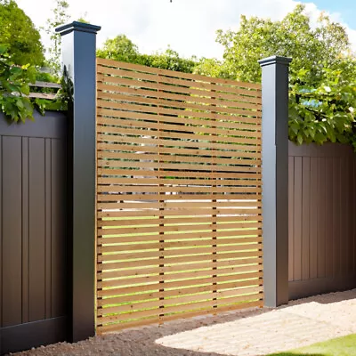 Slatted Fence Panels Outdoor Wooden Treated Garden Panel Wood Field Farm Fencing • £105.95