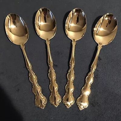4 Oneida Deluxe MOZART Oval Place Soup Spoons Stainless 6 3/4  • $13.98
