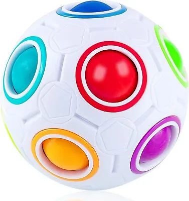 🎅🏻 Rainbow Fidget Popper 3D Puzzle Ball Toy ADHD Stress Calming Autism Sensory • £8.99