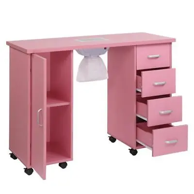 Manicure Nail Table Station Salon Nail Desk 2 Layers Storage Cabinet+ 4 Drawers • $179.99