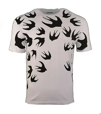 £84.99 • Buy Mcq Swallow Print Bird T-shirt White & Black Alexander Mcqueen Rare