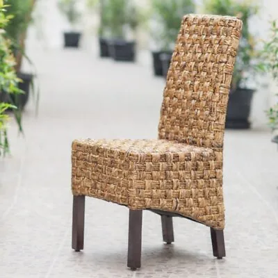 Victor Abaca Basket Weave Dining Chairs With Mahogany Hardwood Frame (Set Of ... • $270.78