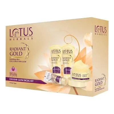 Lotus Herbals Radiant Gold Facial Kit For Instant Glow With 24K Pure Gold 170gm • $28.55