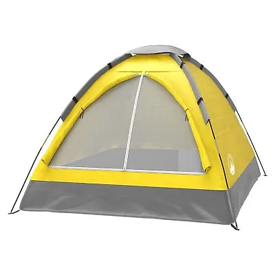 Camping Sleeping Tent Two Person 2 Man Yellow Tent Carry Bag Kids Adult Camping • $28.49