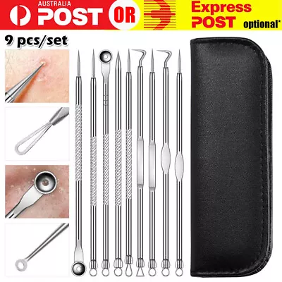 $2.95 • Buy 9pcs Blackhead Remover Tool Pimple Blemish Popper Comedone Acne Cleaner Kit Clip