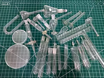Job Lot Science Lab School Equipment Glass Flasks Separating Funnels Tubes Etc • £95