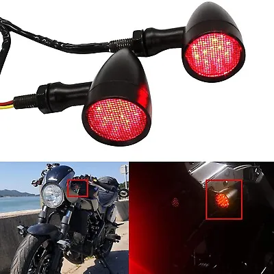 Bullet Motorcycle Black LED Brake Stop Running Turn Signal Tail Light For Harley • $21.64