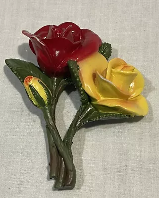 Vintage 3d Rubber Rose Flowers Magnet New Old Stock • $4.99