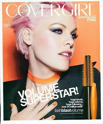 COVERGIRL Cosmetics Magazine Print Ad Advert PINK MASCARA VTG 2012 • £12.34