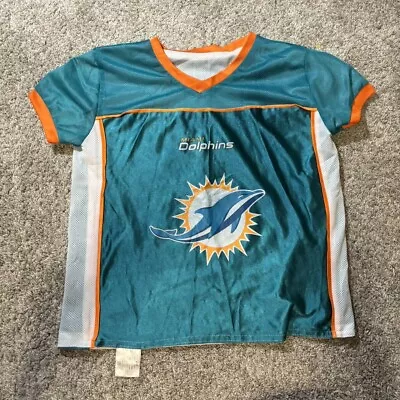 Miami Dolphins NFL Practice Jersey - Football Youth Teal/White Used • $2