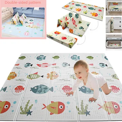 £12.92 • Buy 2 Sided Baby Foam Play Mat Foam Crawling Soft Blanket Cartoon Waterproof Picnic