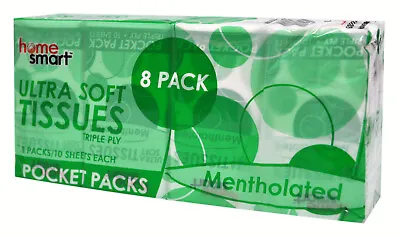 Home Smart Ultra Soft Mentholated Tissues Pocket Pack 8 Pack • $3.95