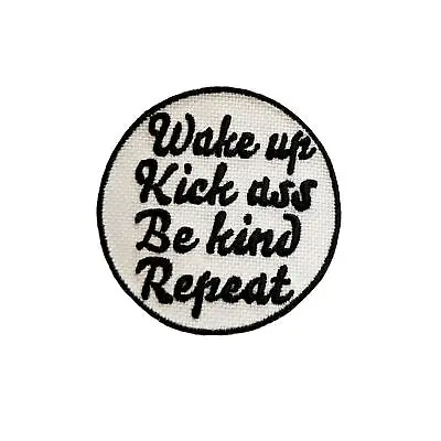 Wake Up Funny Quotes Embroidery Iron On Patches Jacket Badge Cap Jeans Applique • £2.20