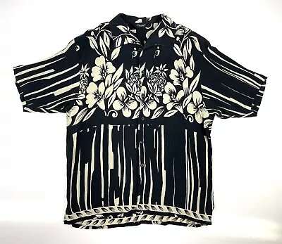 Vintage Genelli Silk Short Sleeve Button Down Shirt Size Large • $50