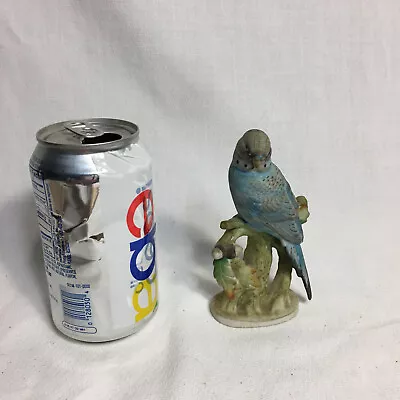 Vintage Lefton Blue PARAKEET Figurine KW464 5  Tall Hand Painted • $16