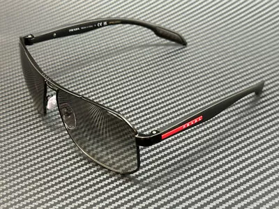 PRADA LINEA ROSSA PS 51VS 1BO5O0 Black Silver Mirror Men's 62 Mm Sunglasses • $186.30