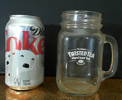 Twisted Tea Mason Glass Jar  16 Oz Mug - With Handle Used • $17.99