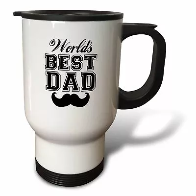 3dRose Worlds Best Dad With Funny Black Mustache - Retro Moustache Vintage Font • $24.99