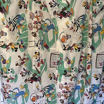 Vintage Walt Disney Co. Mickey Mouse & Friends Sports Twin Bed Flat Sheet • $21.24