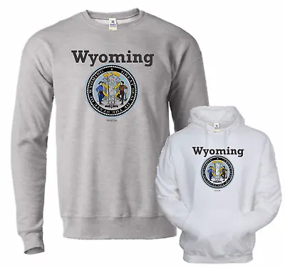 Wyoming State Seal HoneVille™ Hoodie Crewneck Sweatshirt • $29.95