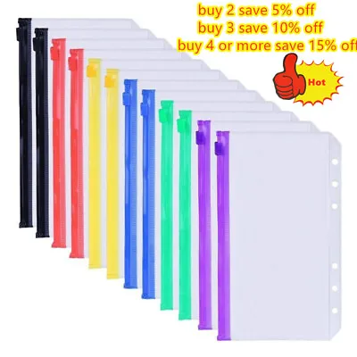 £2.72 • Buy Clear 6 Ring Notebook Binder Binder Pockets Binder Zipper Folders A5 A6 Size