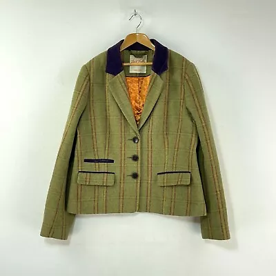 Jack Murphy Tweed Jacket Womens 16 Green Check Wool Country Hacking Blazer • $68.48