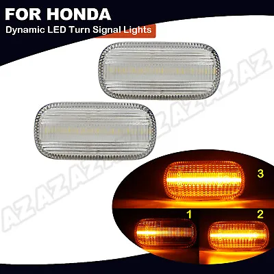 2X Sequential Amber LED Side Marker Light For Honda Civic CR-V Acura RSX Integra • $26.99