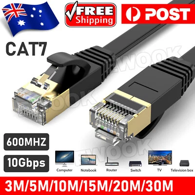 $6.45 • Buy Network Ethernet Cable Cat7 Lan 10gbps Rj45 3m 5m 10m 15m 20m 25m 30m Au
