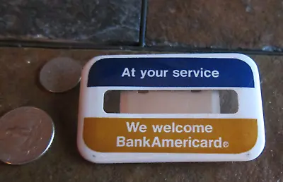 Vintage BANKAMERICARD Credit Card Pin Back Pin Teller Name Tag Advertisement • $14.99