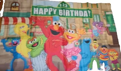 Sesame Street Birthday Backdrop With Cake Topper & Table Cover. Elmo Birthday  • $18.50