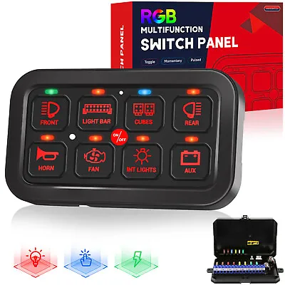 8 Gang Switch Panel RGB Back Lights For Can-Am Polaris RZR UTV ATV Accessories • $168.99