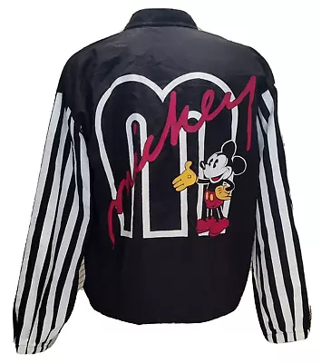 $44.71 • Buy Rare Vintage Disney Mickey & Co. JG Hook Zip Up Jacket MEDIUM Striped Sleeve 80s