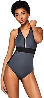 Amazon Brand - AURIQUE Women's Zip Front Swimming Costume SML • £19.99