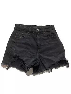 American Eagle Women’s Size 00 Mom Style Shorts Distressed Black NWOT • $19.95