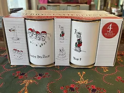 NEW Set 4 Merry Masterpieces American First Edition Christmas Coffee Mugs 10oz • $24