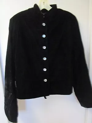 Women's AMANDA SMITH Jacket NEW Black Velvet Mandurian Collar 14 • $35