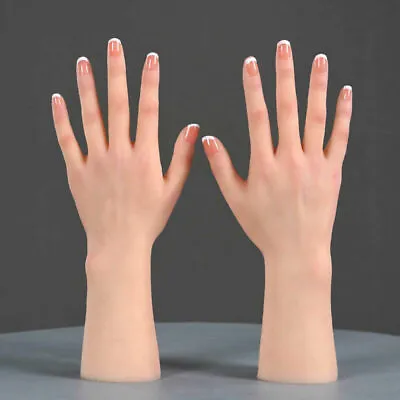 1/1 Female Real-Size Silicone Hand Model Realistic Soft Touch Left+Right Hands • $217.51
