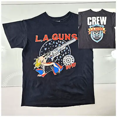Vintage 1989 LA Guns Band Shirt Adult Large Cocked & Loaded Crew Concert Tour • $399.95