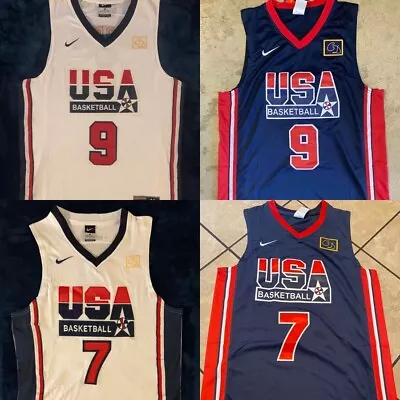 Jordan #9 Bird #7 USA Basketball Olympic Dream Team Men's Jersey • $29.99