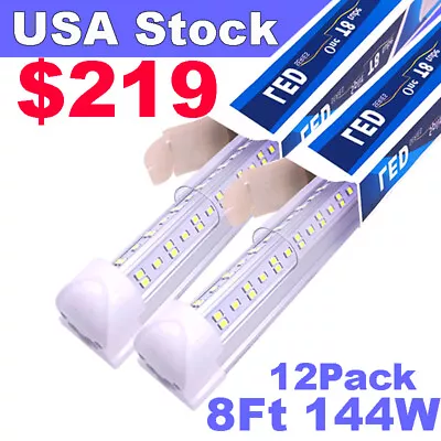 144W 8FT LED Tube Light Bulbs Integrate 8' V-Shaped LED Shop Light Fixture • $219.98