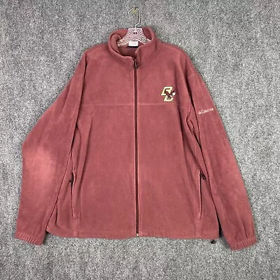 Boston College Columbia Mens Jacket 2XL Maroon Fleece Full Zip Polyester NCAA • $24.95