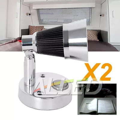 2X 12V LED Swivel Reading Light RV Caravan Interior Bedside Book Chart Ipad Lamp • $50.39