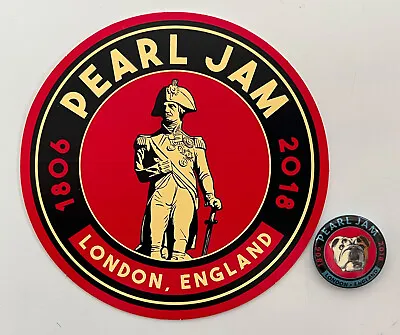 Pearl Jam Official Concert Event Sticker & Pin Set! London Uk June 18 2018 Badge • $51.26