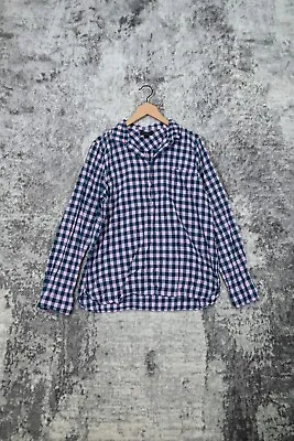 J Crew Blue Pink Gingham Plaid Long Sleeve Popover Henley Shirt Top Size 12T • $5.99