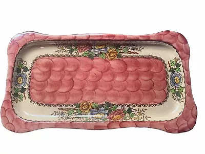 Vintage Maling Lustre Peony Rose Sandwich Plate/Tray • £15