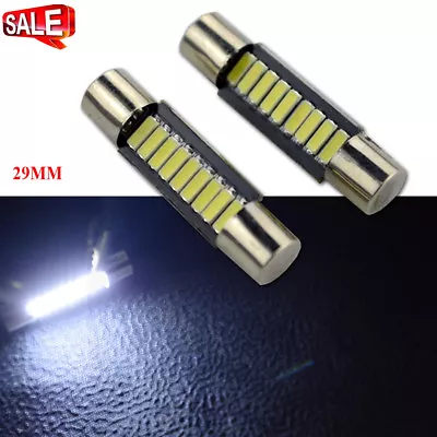 2PC 28MM 29mm LED White 4014 SMD 9 Dome Sun Visor Vanity Mirror Light Bulbs 12V • $2.58